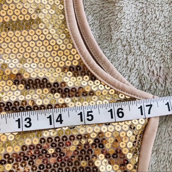3/$20 Celly K gold sequin sleeveless blouse - Picture 5 of 6
